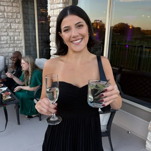 Seriously Sensational Black Strapless Tiered Maxi Dress Size M - Picture 3 of 3